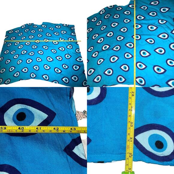 AquaBlue Evil Eye Kaftan Premium Collection By GVASILAKIS.GR Designed in Greece - Picture 8 of 10